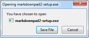 Firefox Step 1: Download the MarkdownPad installer.