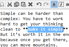Formatting text is easy in MarkdownPad.